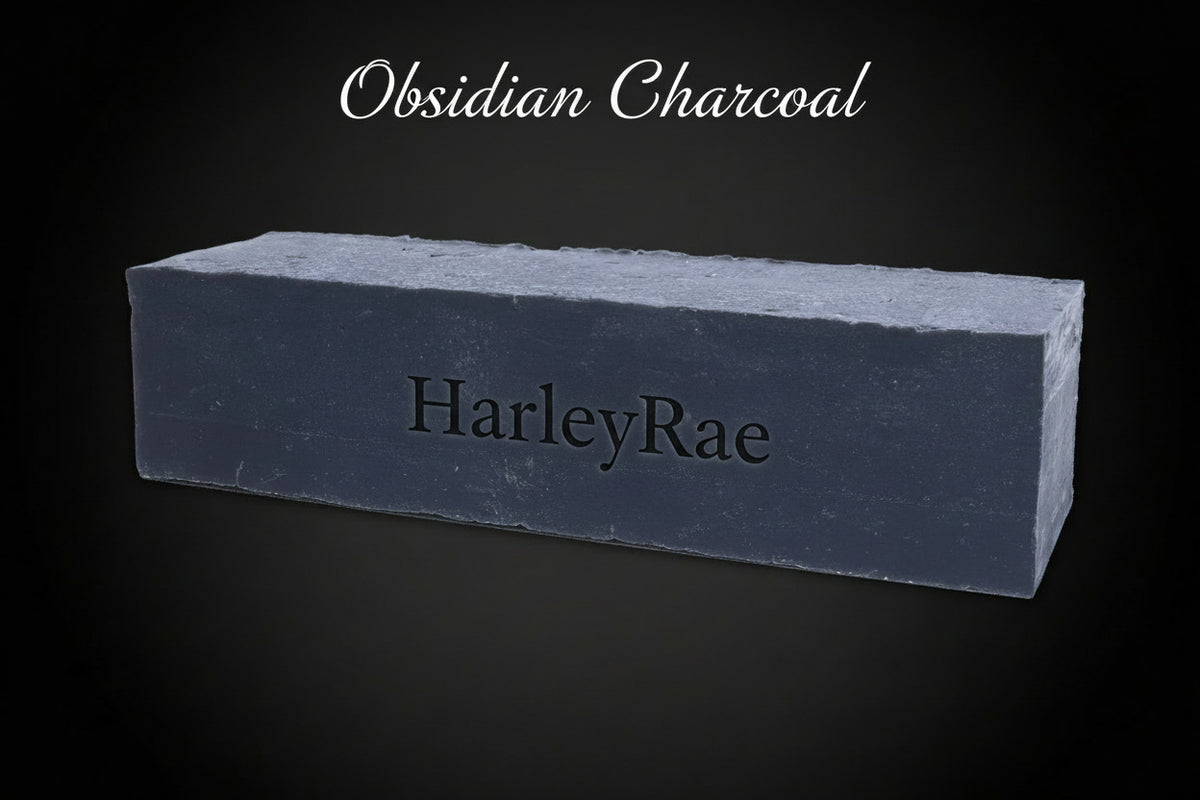 Obsidian charcoal bar with 'HarleyRae' branding on a black background