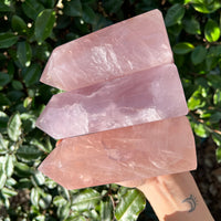 LARGE ROSE QUARTZ TOWER