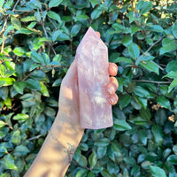 LARGE ROSE QUARTZ TOWER