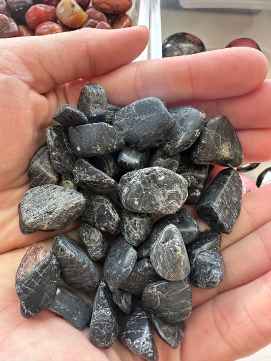 BLACK TOURMALINE TUMBLED STONE