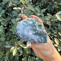 MOSS AGATE SKULL