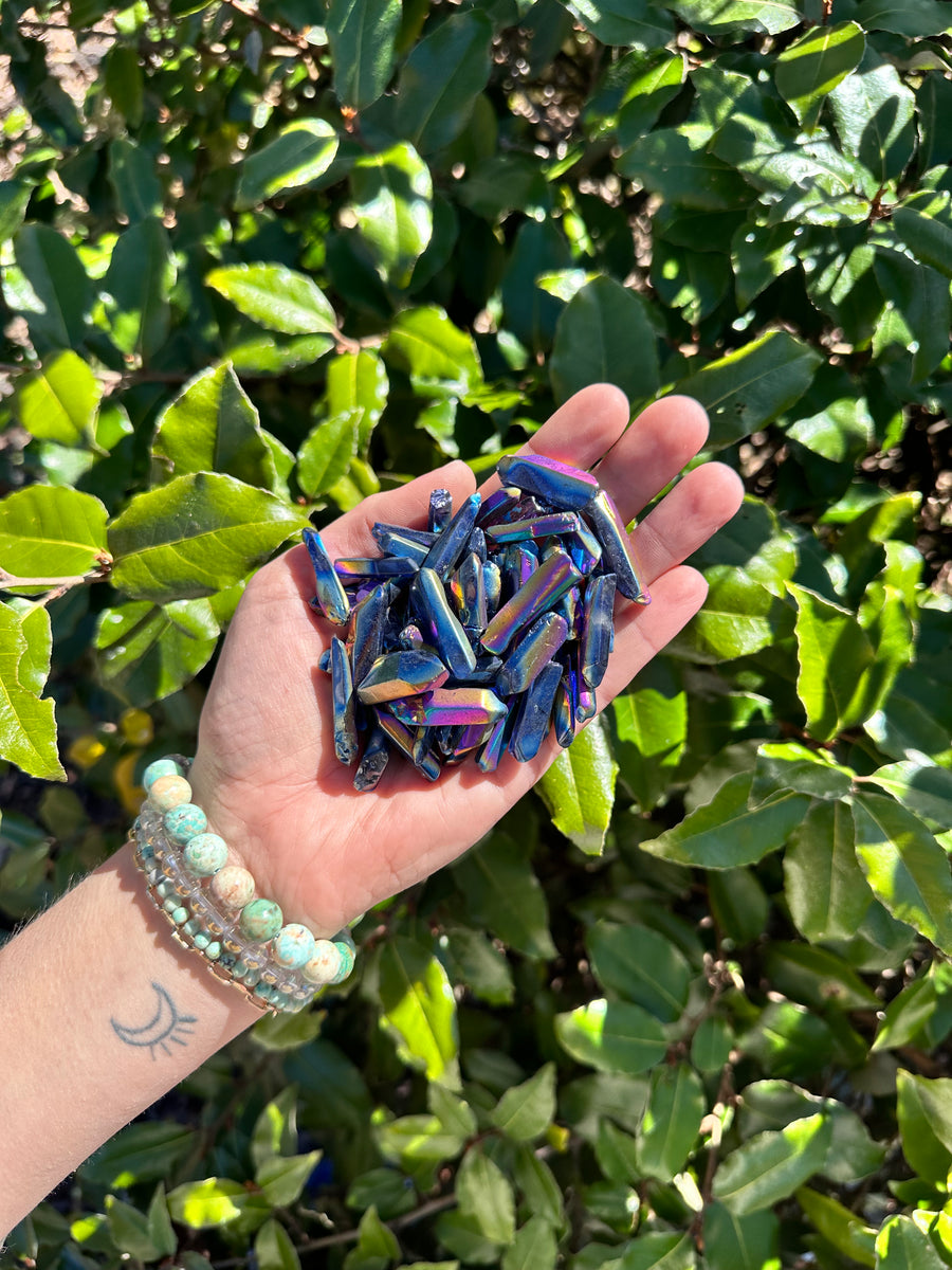 Titanium Rainbow Aura Quartz Mini Point