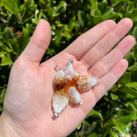 CITRINE POINT SILVER PLATED BAIL PENDANT
