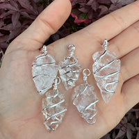 CLEAR QUARTZ ARROWHEAD WRAPPED PENDANT