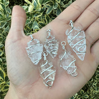 CLEAR QUARTZ ARROWHEAD WRAPPED PENDANT