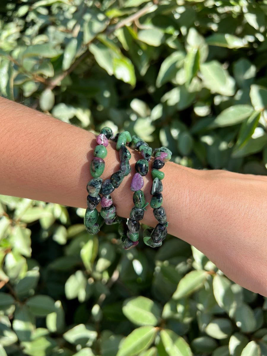 Ruby Zoisite Nugget Bracelet