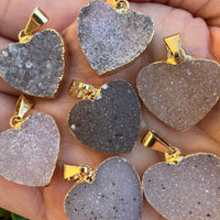 DRUZY AGATE HEART PENDANT