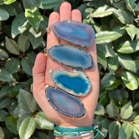 BLUE AGATE SLICE PENDANT