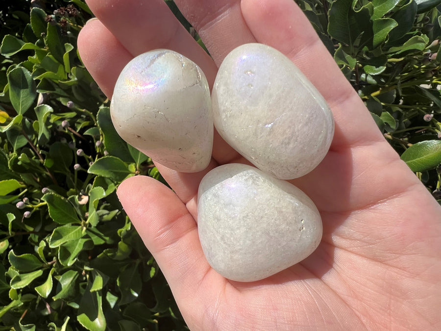 Angel Aura Rose Quartz Tumbled Stone
