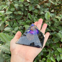 BLACK TOURMALINE FLOWER OF LIFE ORGONITE
