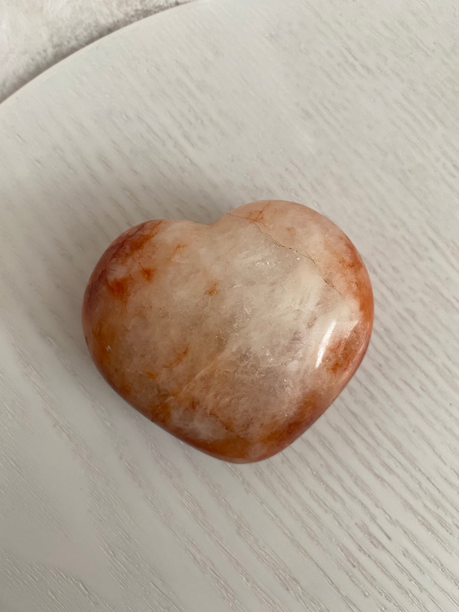 Carnelian Heart Shaped Palm Stone