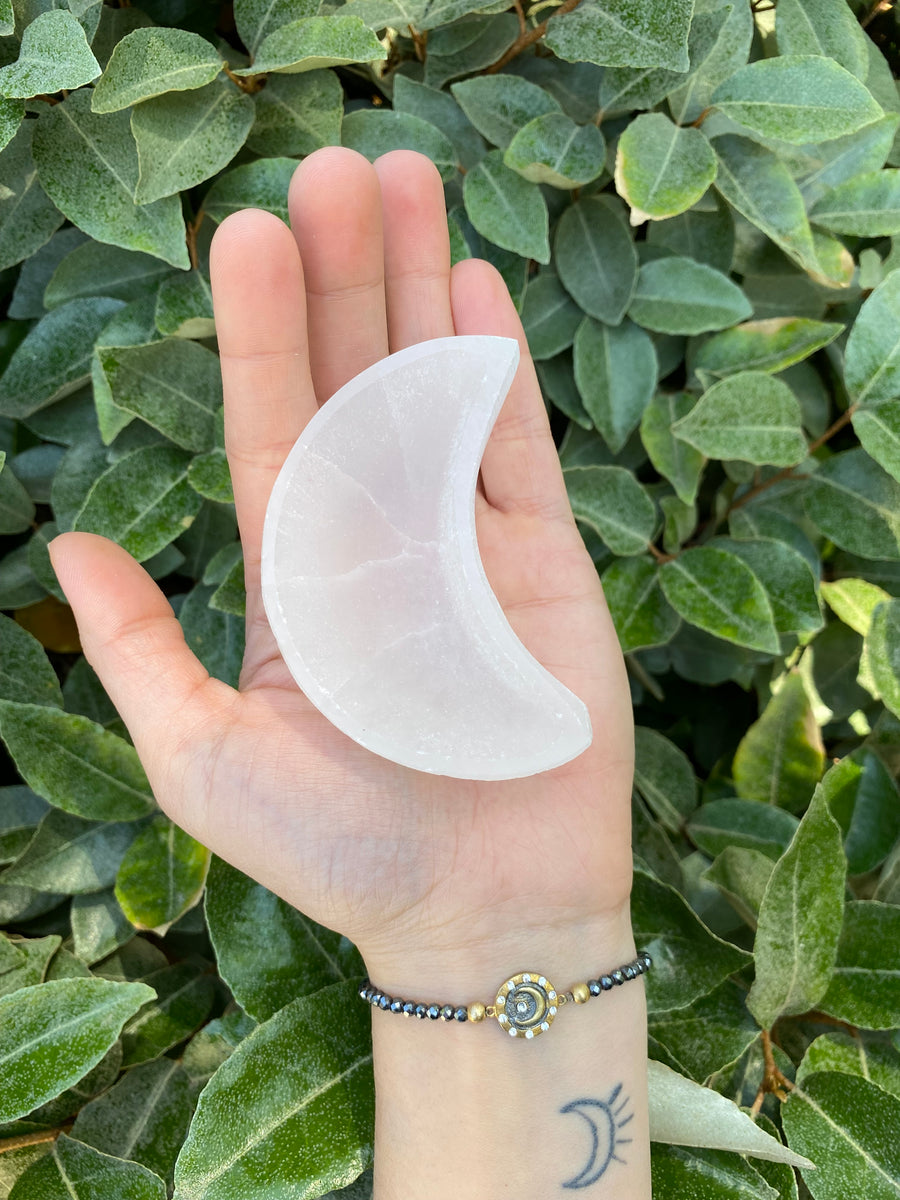 Selenite Moon Bowl