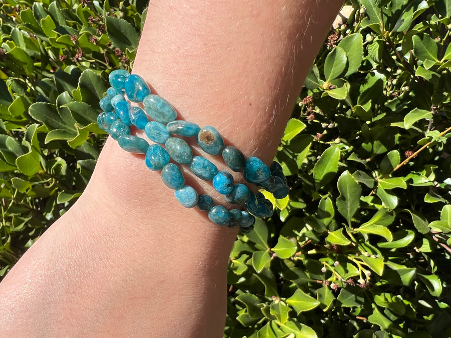 Blue Apatite Nugget Bracelet