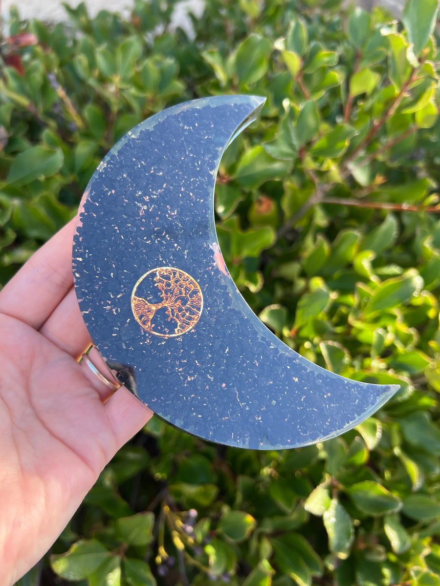 Shungite Tree of Life Orgonite Moon