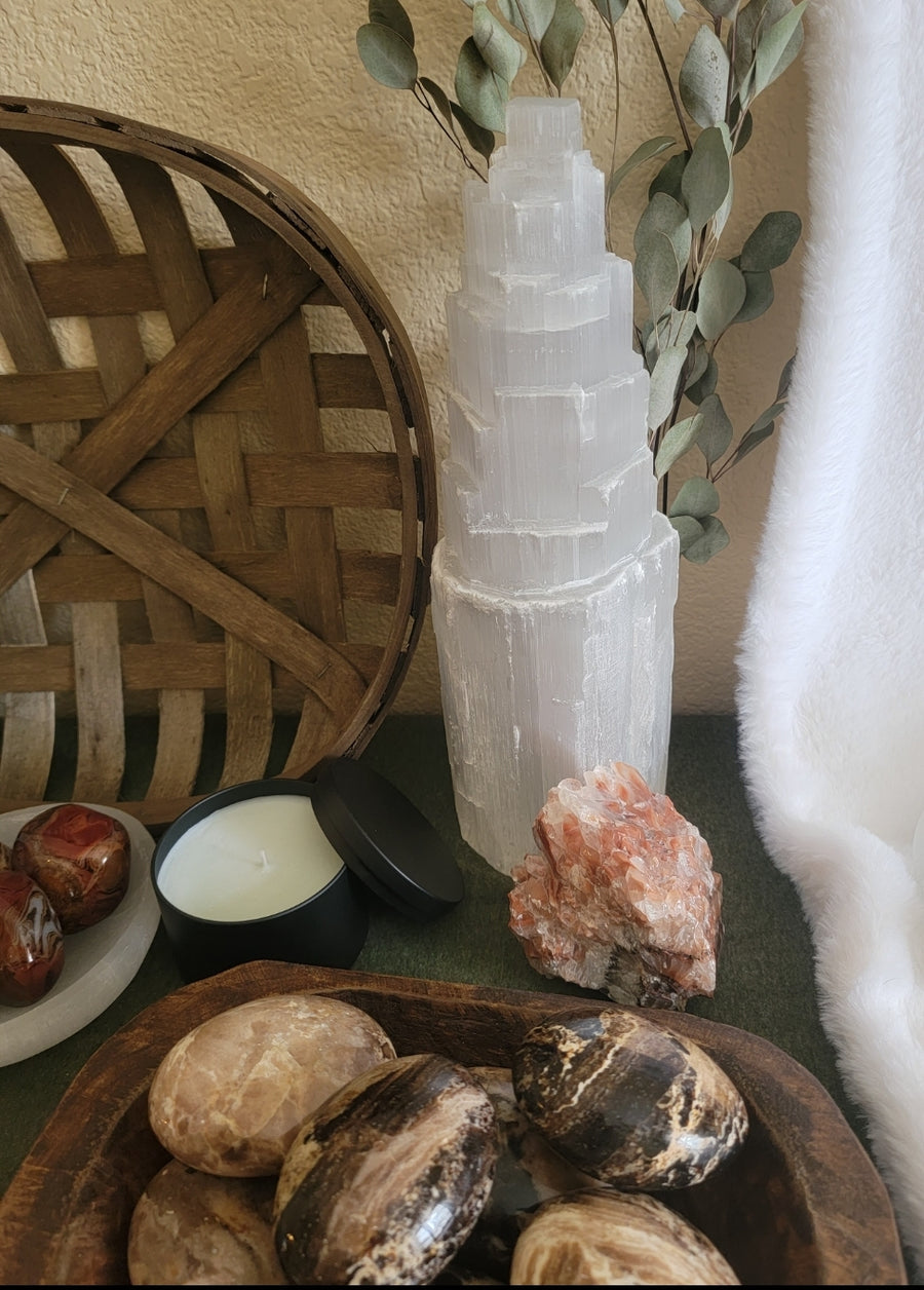 Selenite Skyscraper Lamp