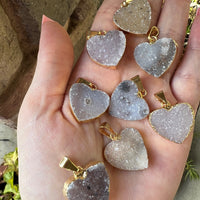 DRUZY AGATE HEART PENDANT