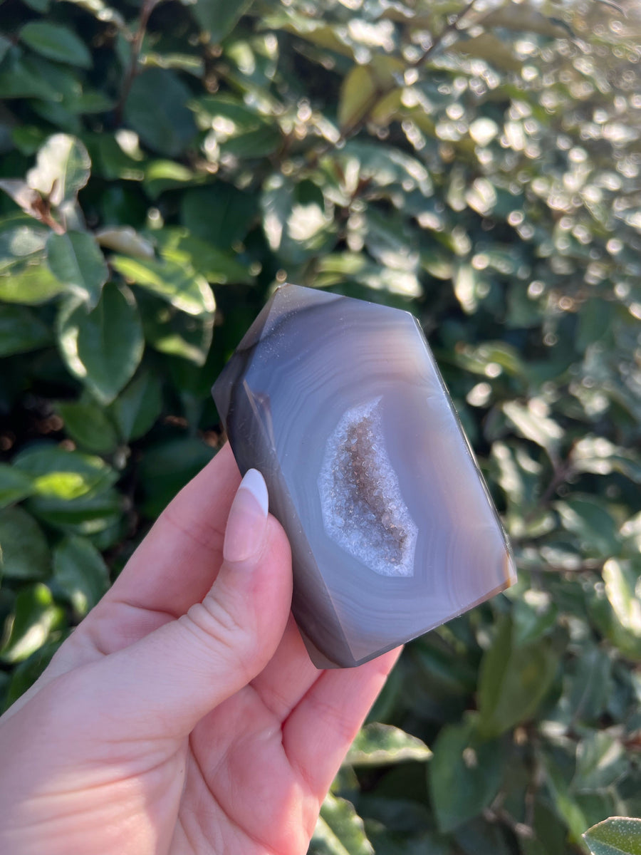 Banded Agate Druzy Tower