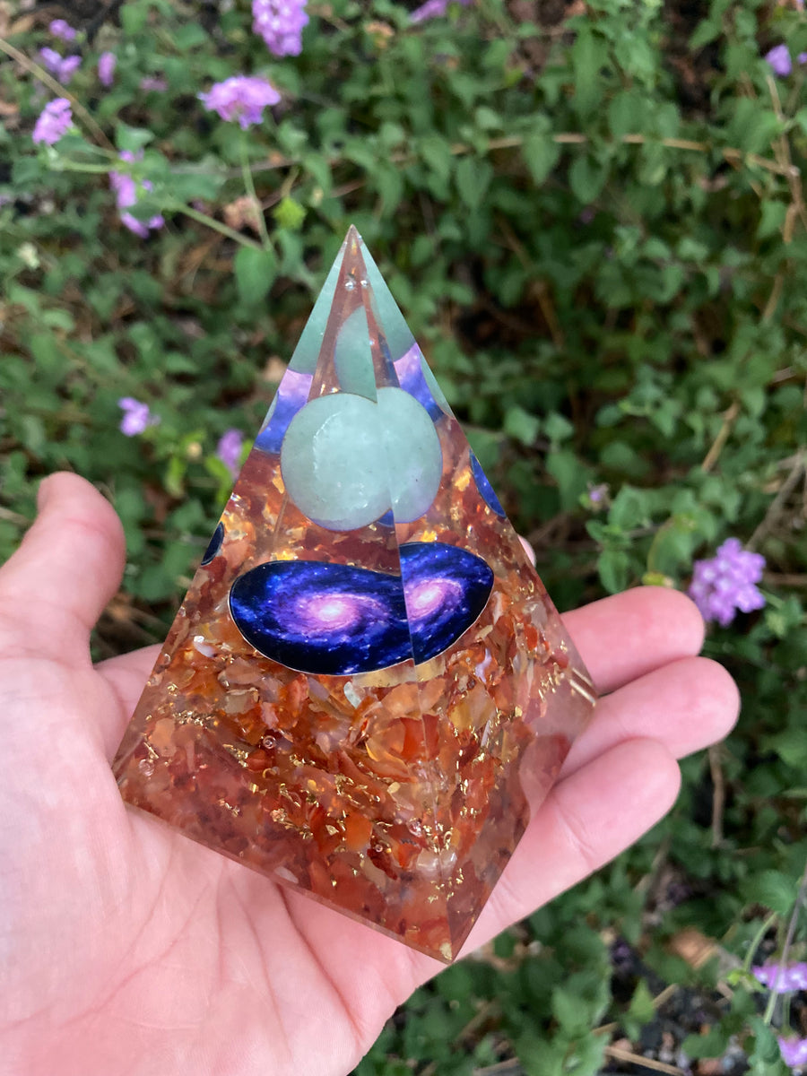 Carnelian Agate Astronomy Orgonite Pyramid