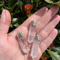CLEAR QUARTZ PENCIL PENDANT
