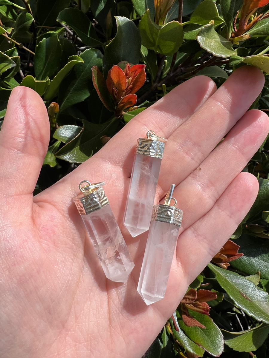 Clear Quartz Pencil Pendant