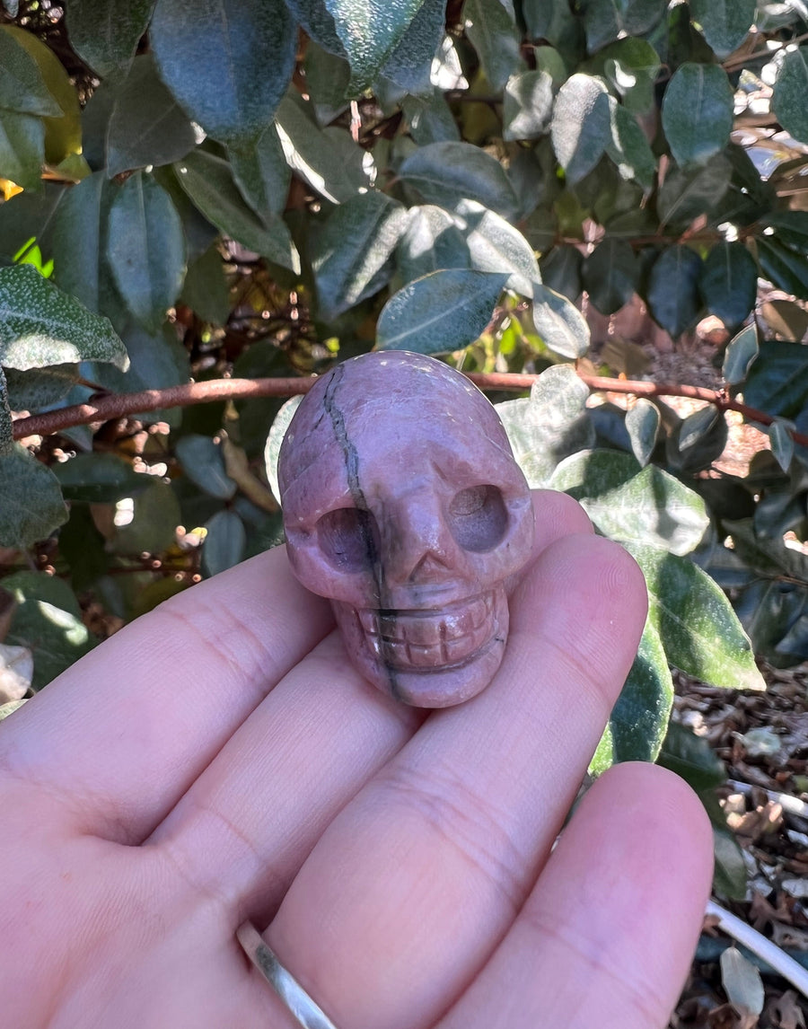Rhodonite Skull